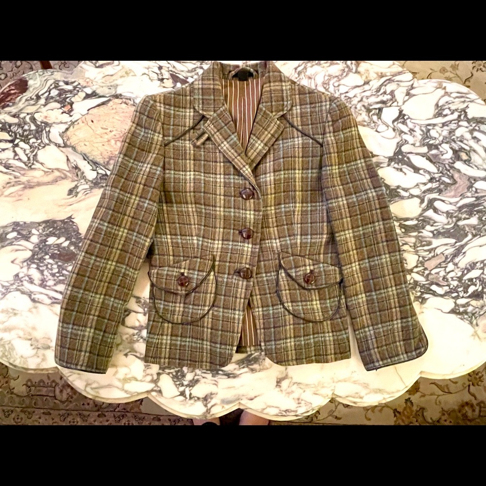 Express brown plaid blazer size 0
